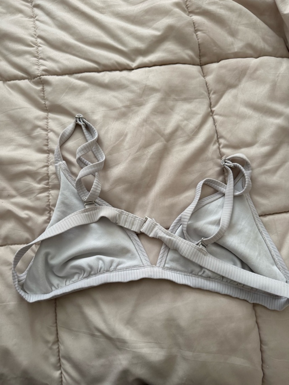 Light Gray Ribbed Triangle Bralette - Picture 2 of 2